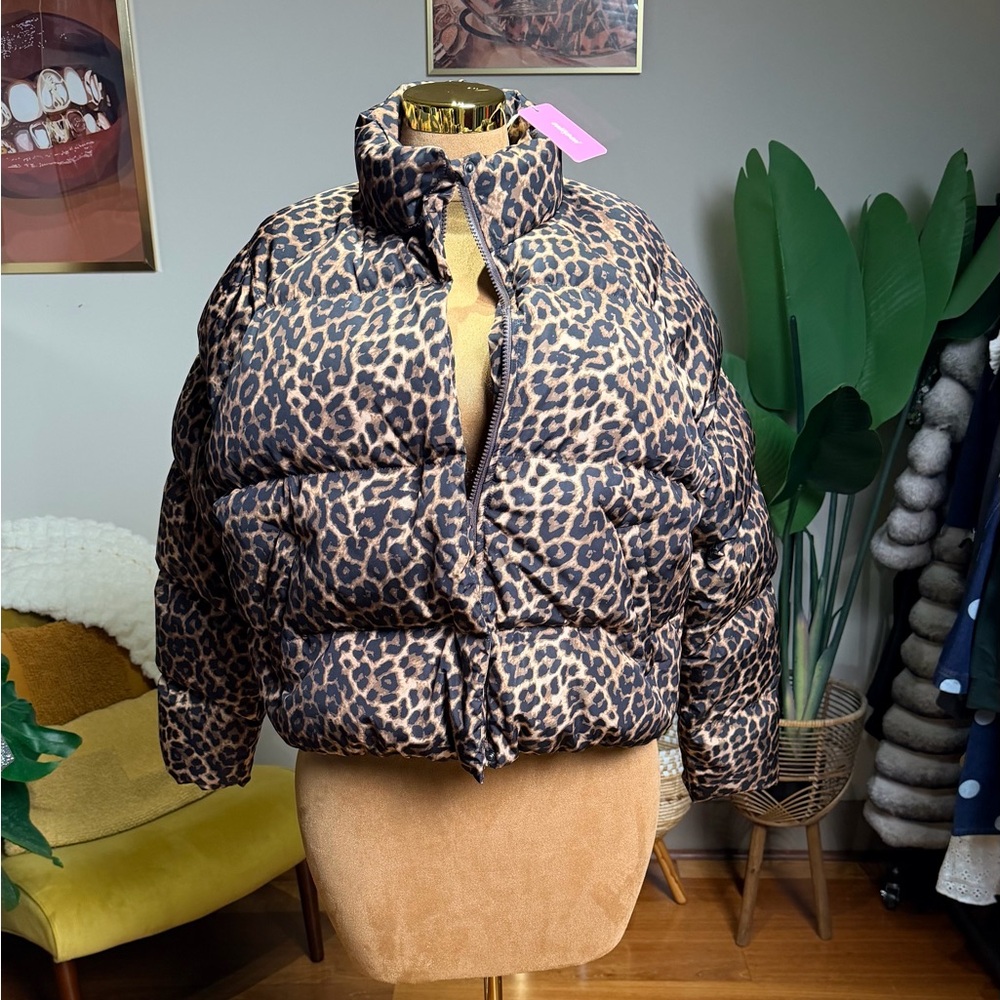 Edikted Animal Print Puffer Jacket